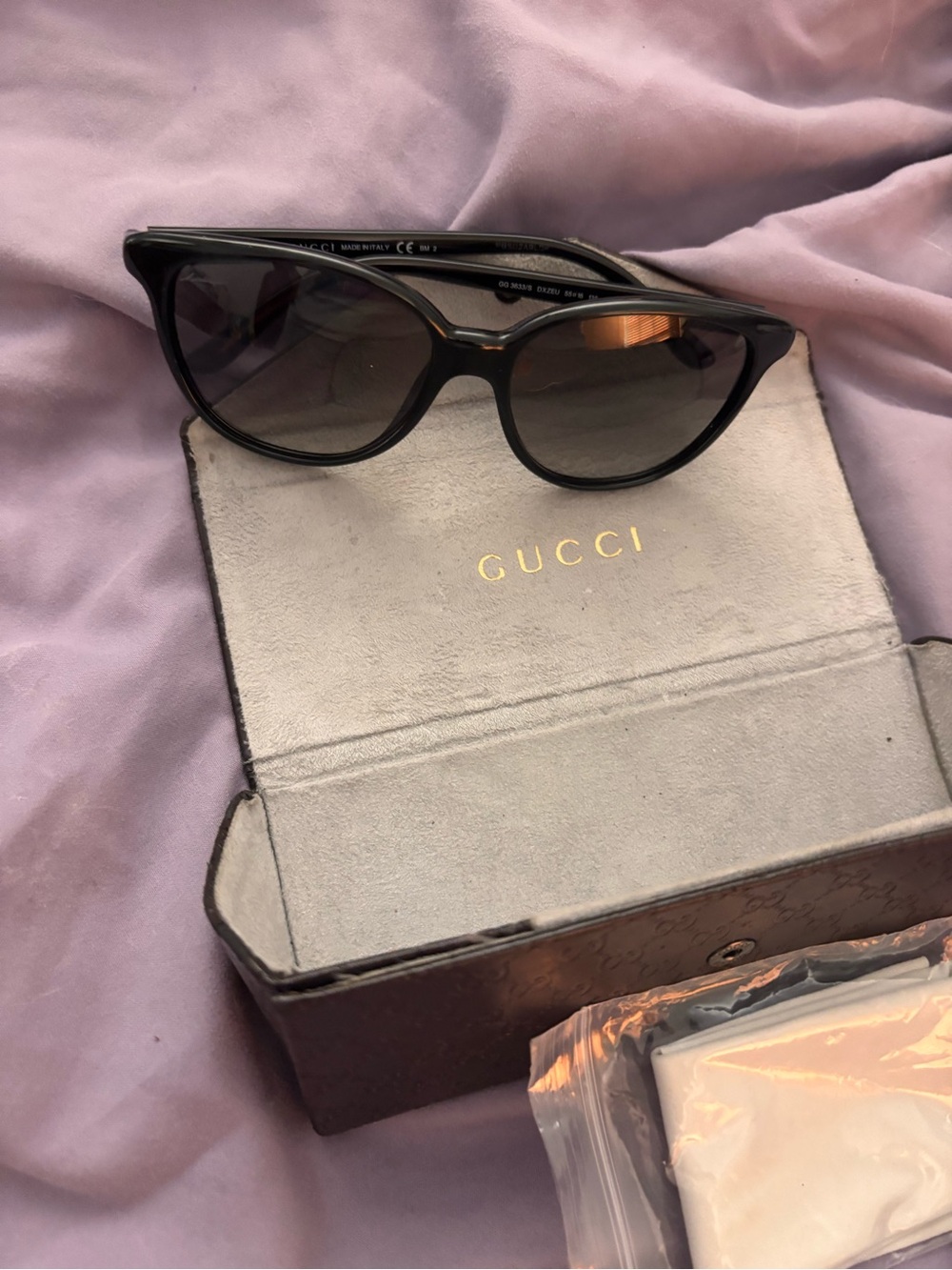 Gucci Black Cat-Eye Sunglasses with Dark Gradient Lenses